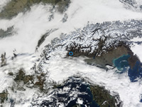 Accès aux images satellites TERRA et AQUA du jour sur les Alpes